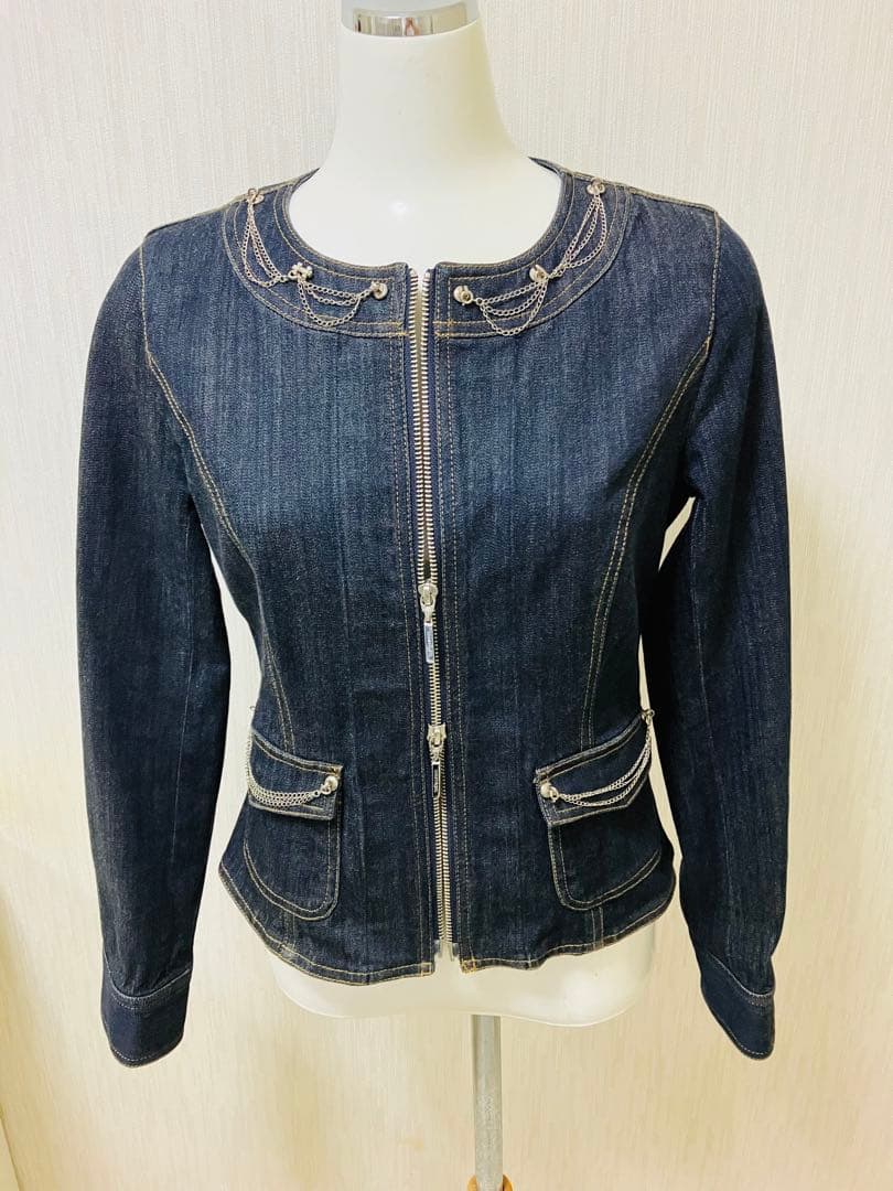 美品　Courreges クレージュ ロゴ ジップ　ジージャン　M