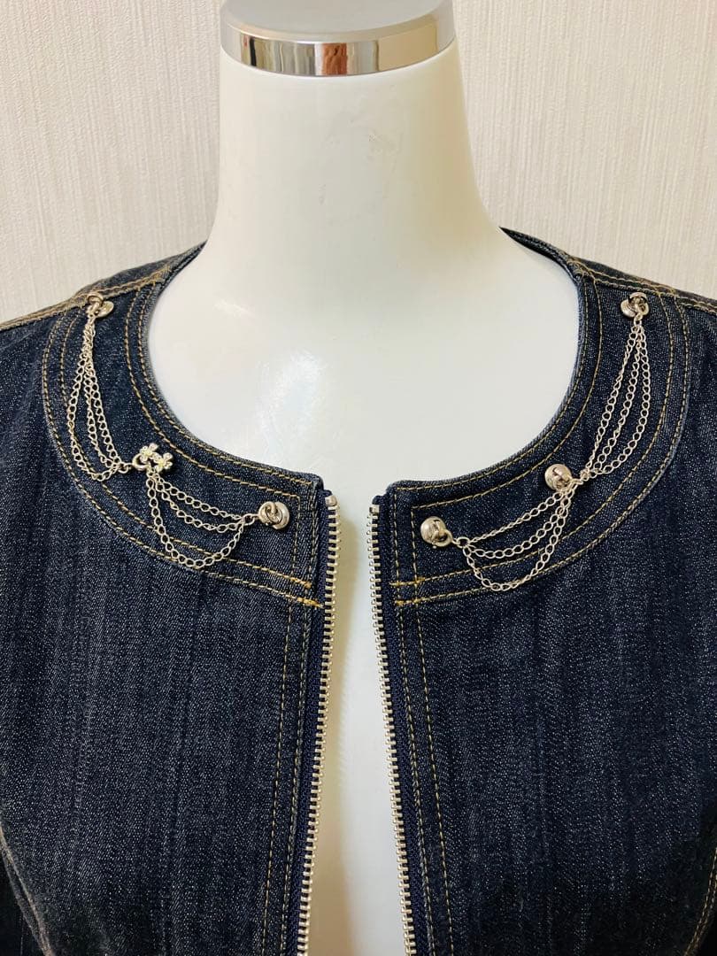 美品　Courreges クレージュ ロゴ ジップ　ジージャン　M