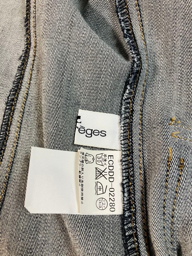 美品　Courreges クレージュ ロゴ ジップ　ジージャン　M