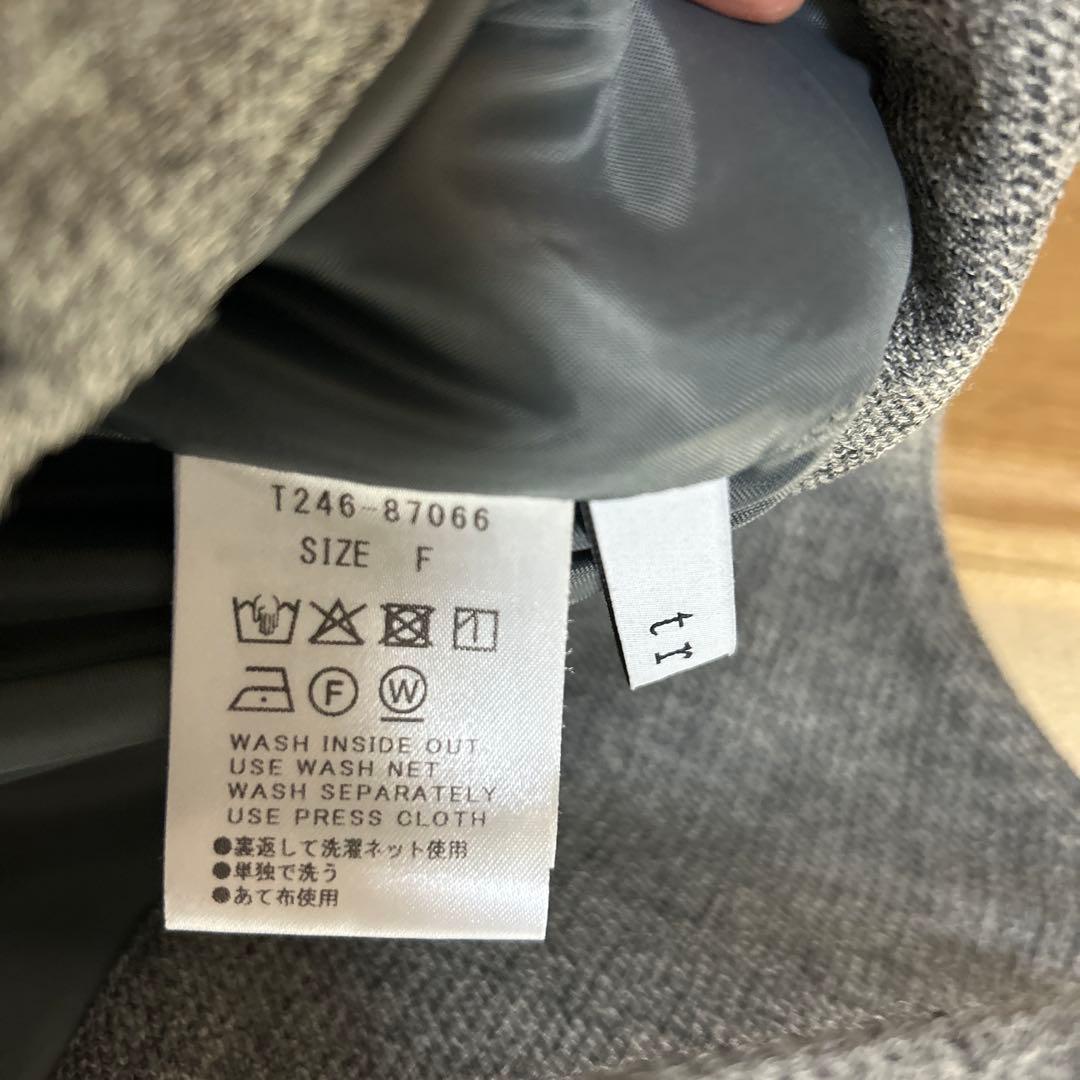 トロア trois ツムギート　グレー サロペット