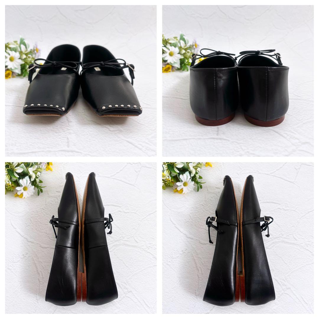 《新品25SS》CHEMBUR スタッズ メリージェーン パンプス 黒 37 箱