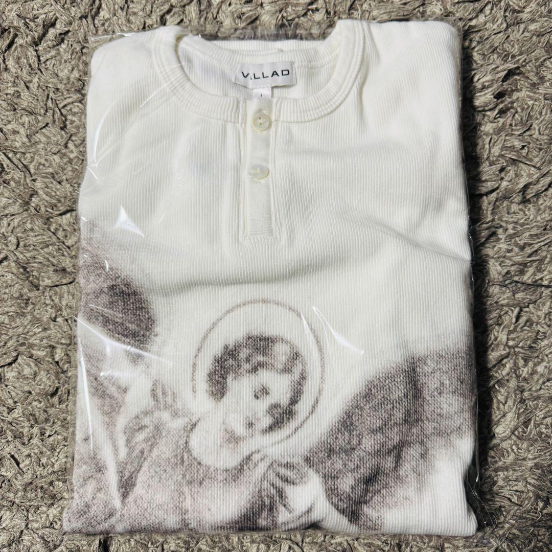 白 Lサイズ VALLAD V.HENRY NECK L/S サーマル