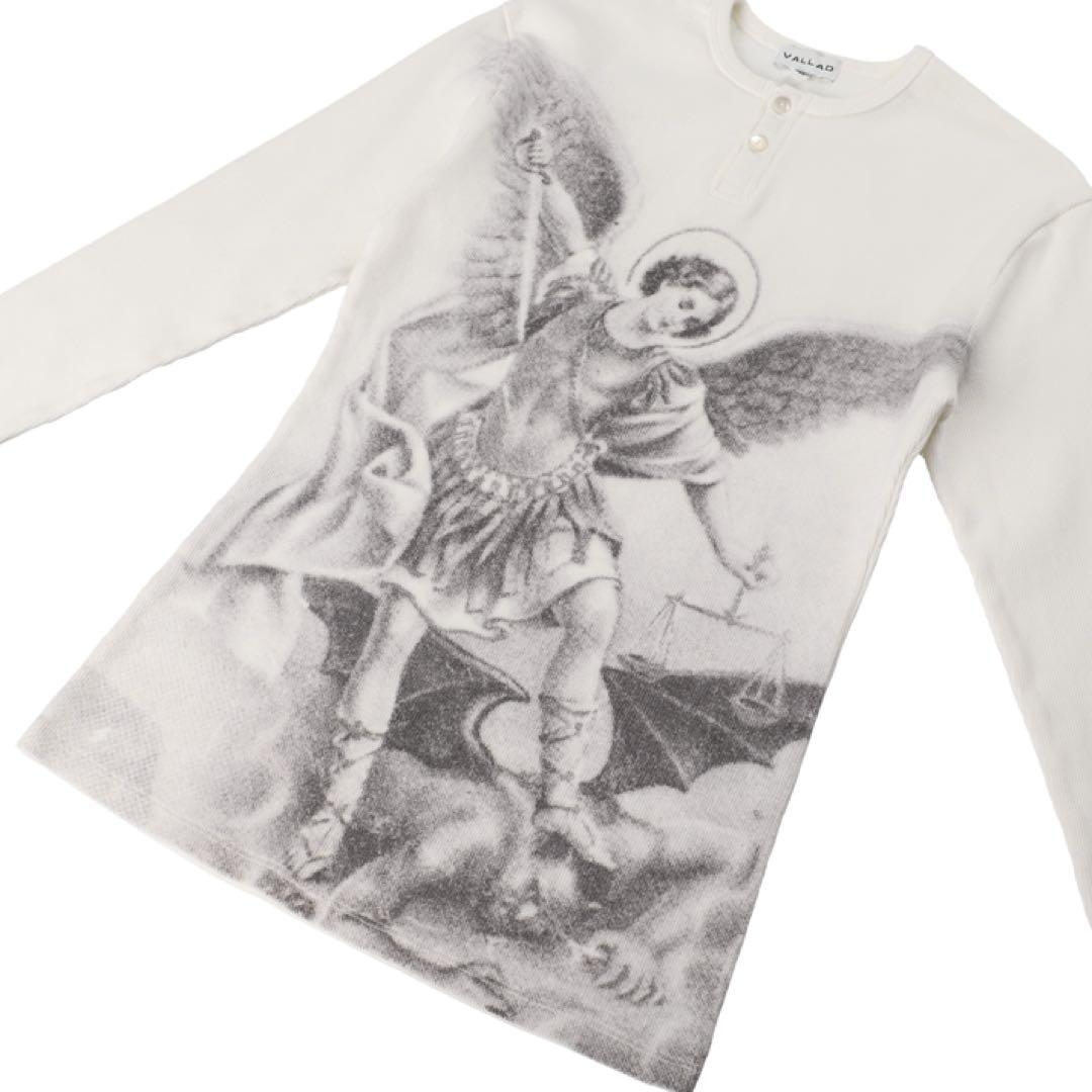 白 Lサイズ VALLAD V.HENRY NECK L/S サーマル