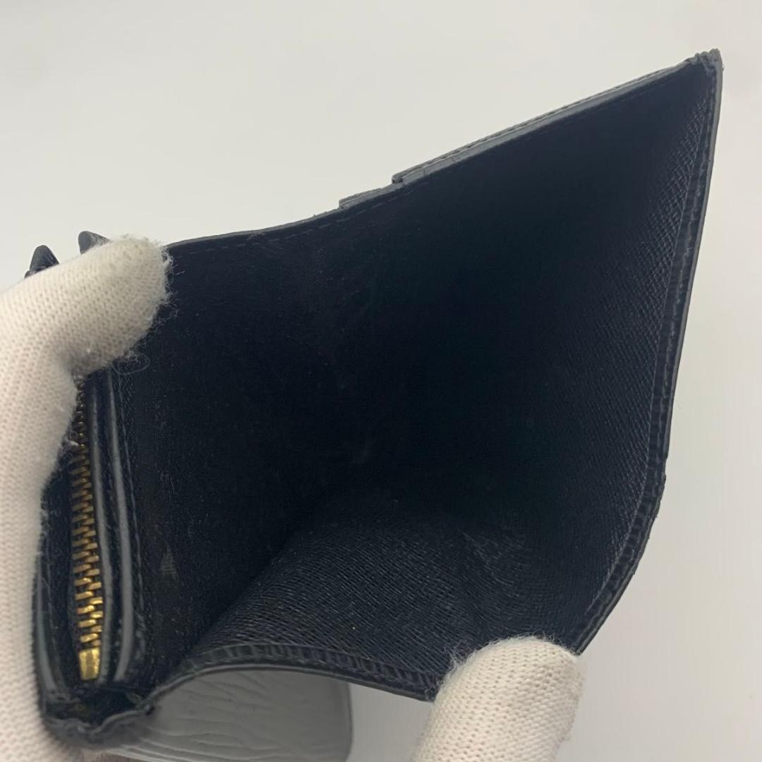 鑑定済み ルイヴィトン ポルトモネ ビエ トレゾール 財布 エピ コンパクト 黒