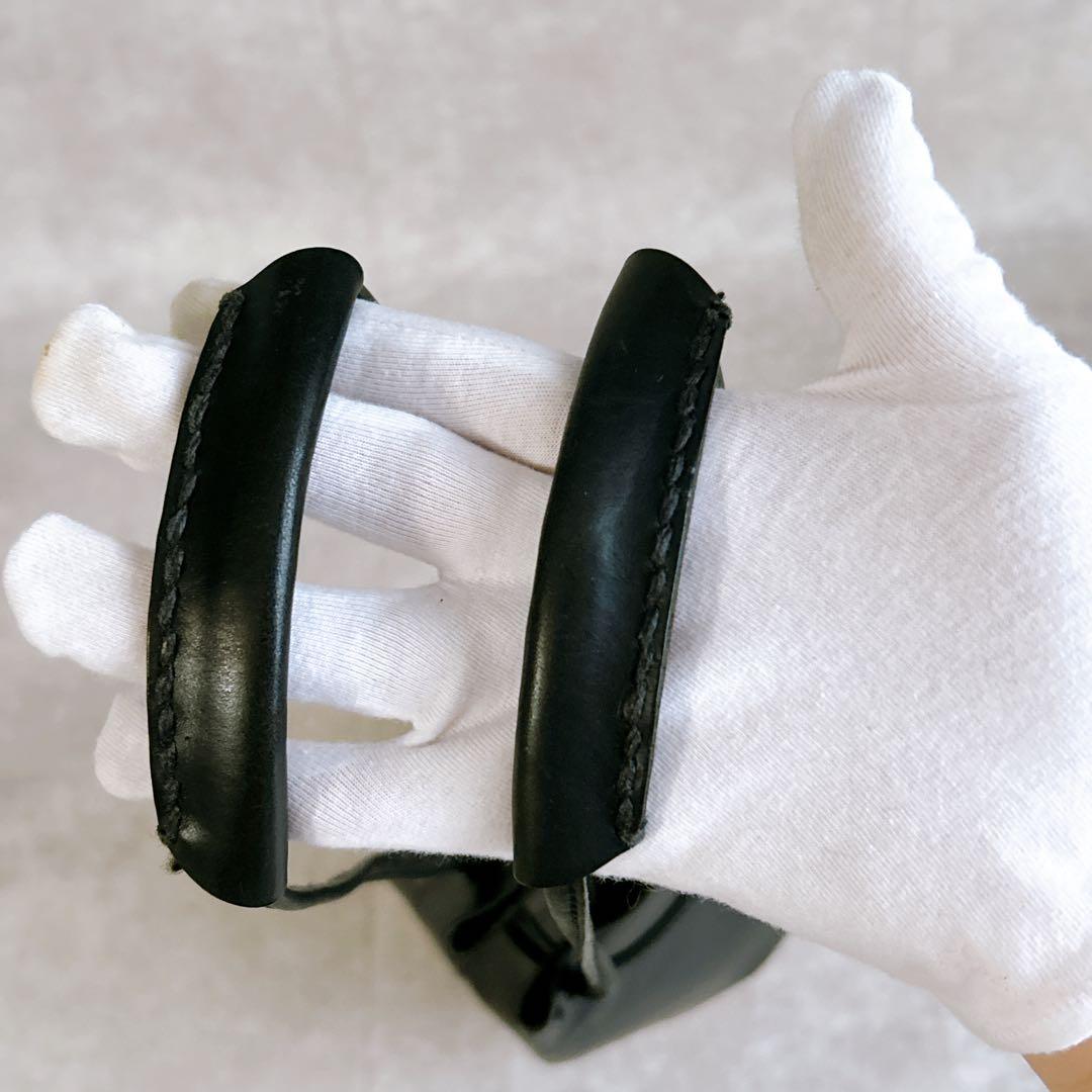 エバゴス ebagos カゴバッグ オイルショルダー 鏡付き 紅籐 レザー