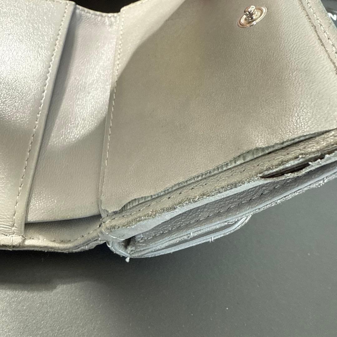 シャネル　CHANEL コンパクト　財布　三つ折り　グレー
