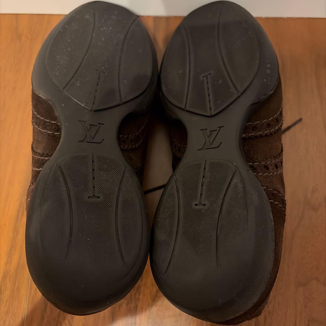 正規美品Louis Vuitton ブラウン スエード オックスフォード25cm