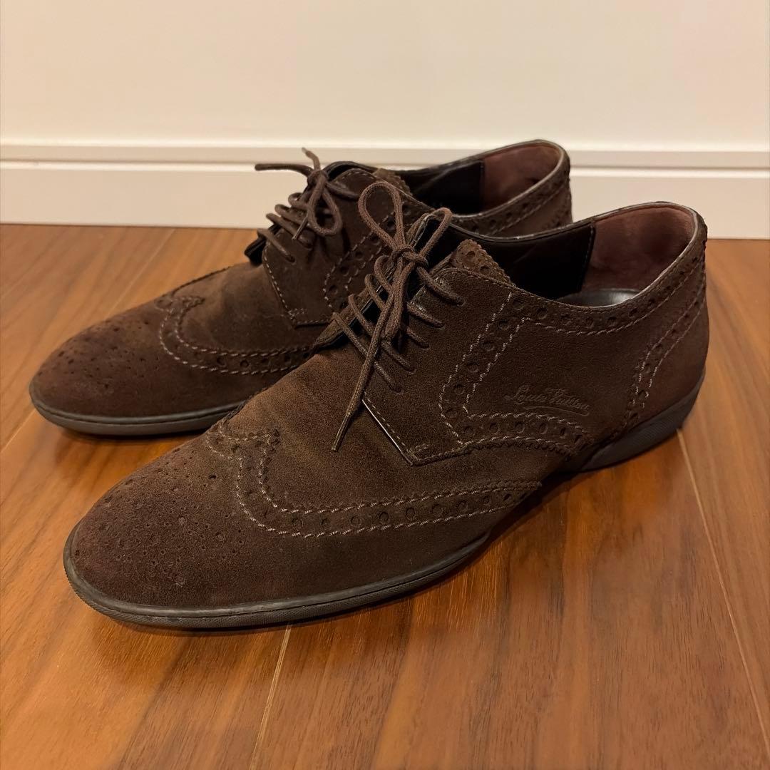 正規美品Louis Vuitton ブラウン スエード オックスフォード25cm