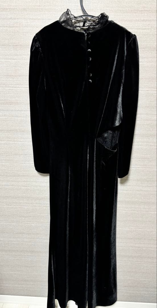 Ameri VINTAGE ブラック ベロア　ロングドレス