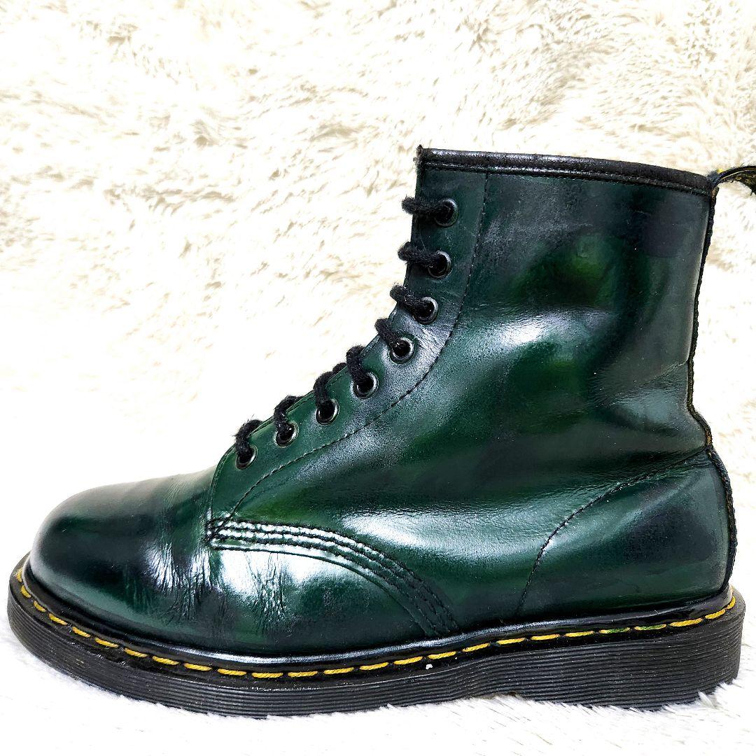 E*~様 ドクターマーチン　本革　8ホール　ブーツ　グリーン　UK8　27.0c