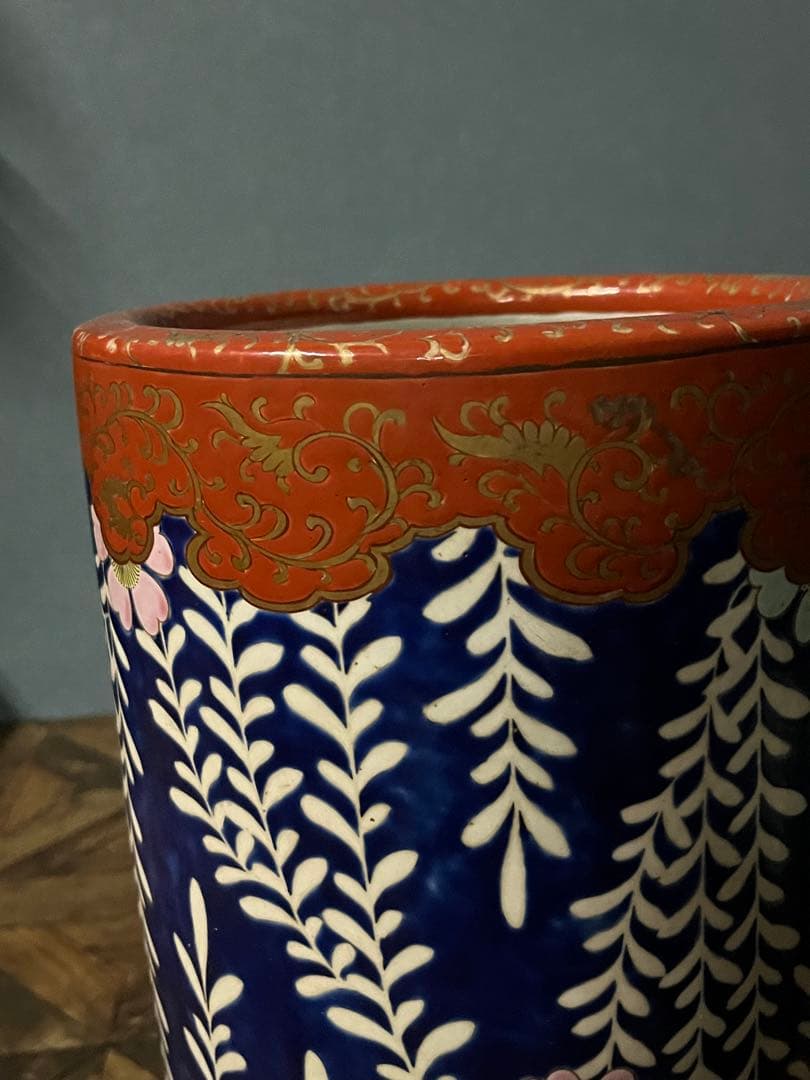 ゆきねー＊傘立て アンティーク 陶器 重圧 インテリア 和