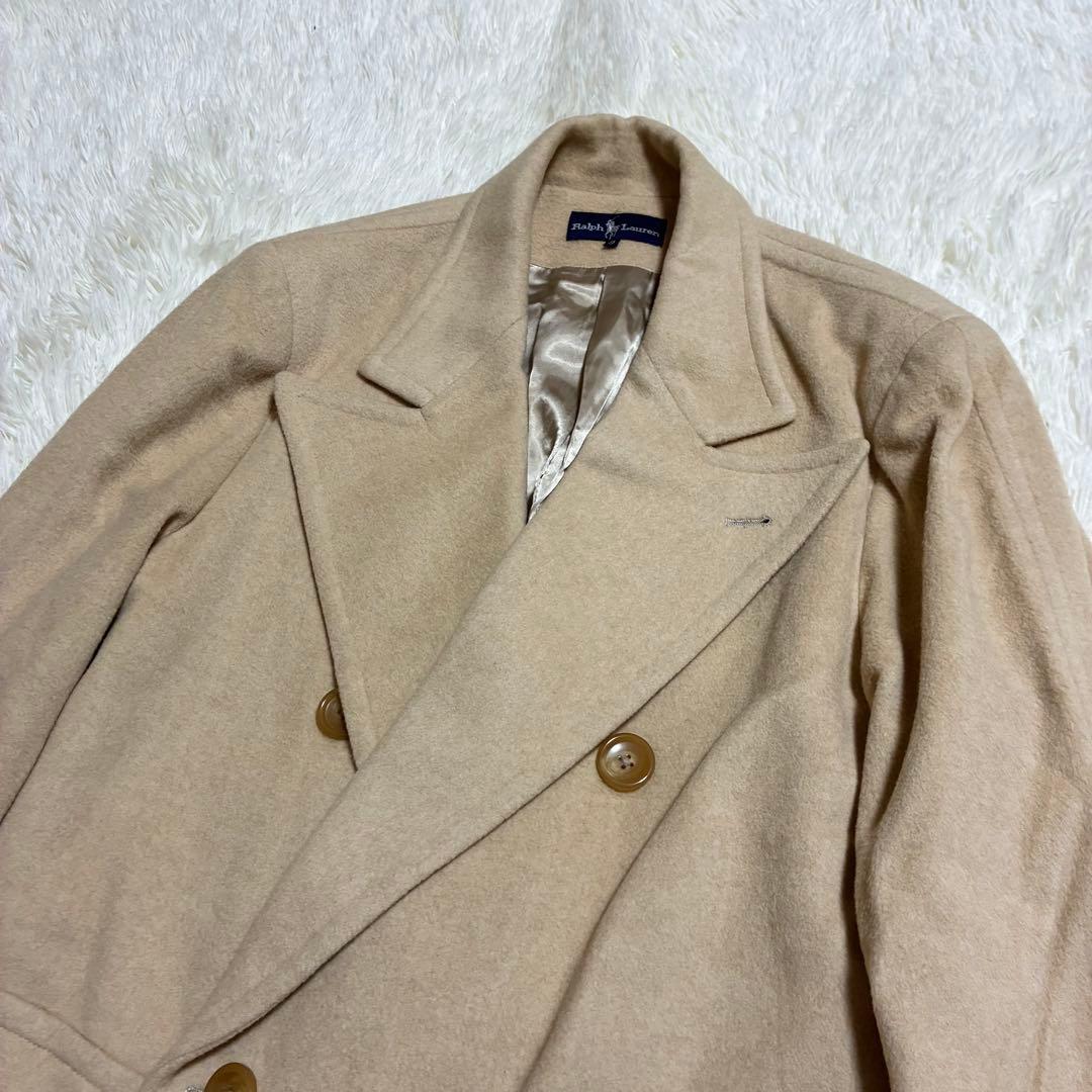美品 ラルフローレン ロングチェスターコート ダブルブレスト ウール 男女兼用