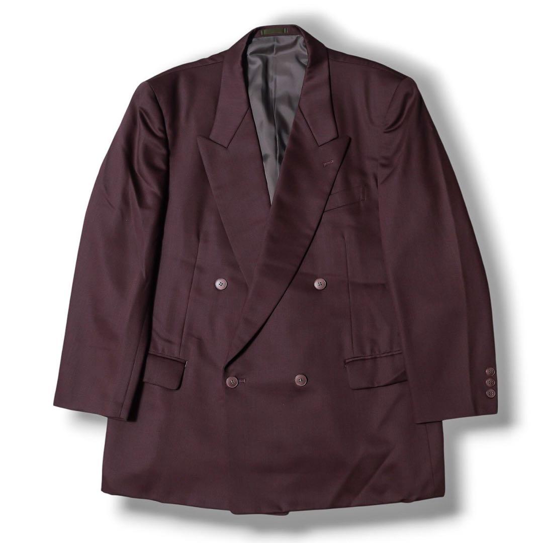 ヴィンテージ バーガンディ カラー ダブル ウール セットアップ スーツ 赤