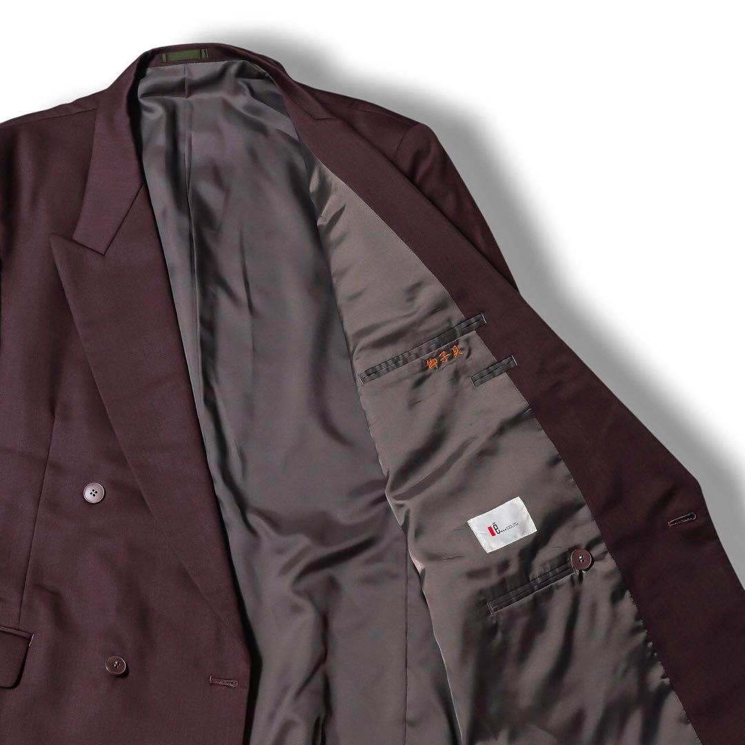 ヴィンテージ バーガンディ カラー ダブル ウール セットアップ スーツ 赤