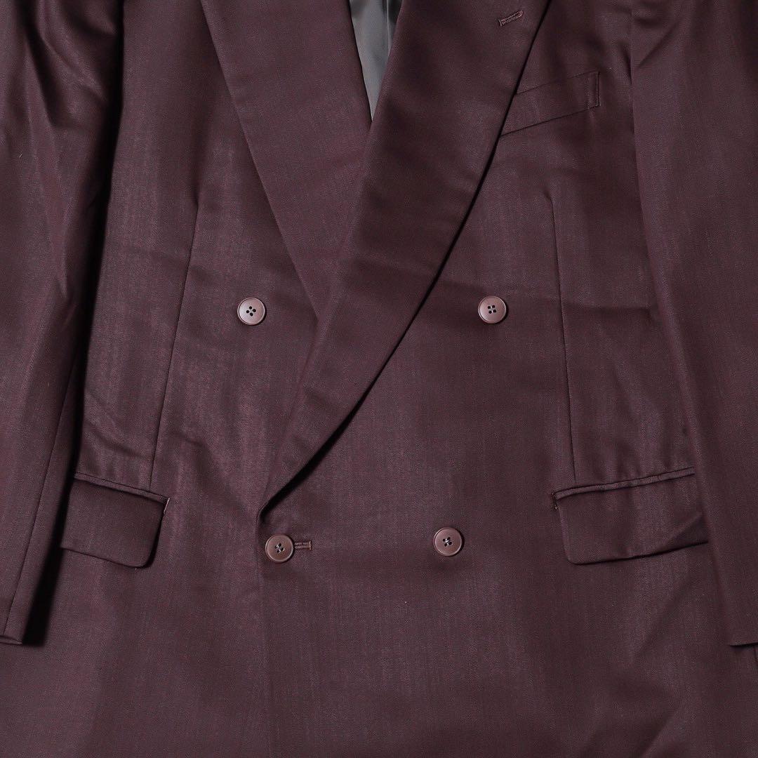 ヴィンテージ バーガンディ カラー ダブル ウール セットアップ スーツ 赤