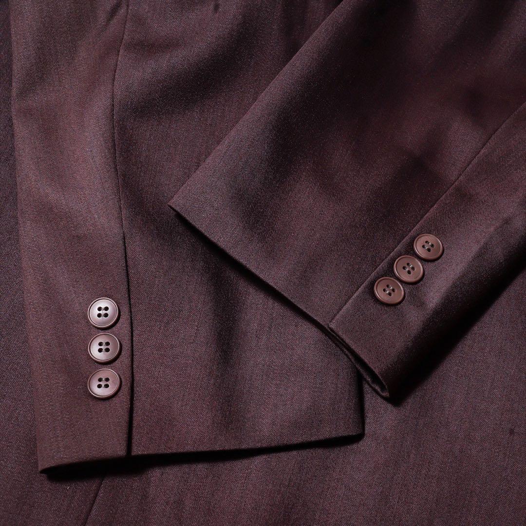 ヴィンテージ バーガンディ カラー ダブル ウール セットアップ スーツ 赤