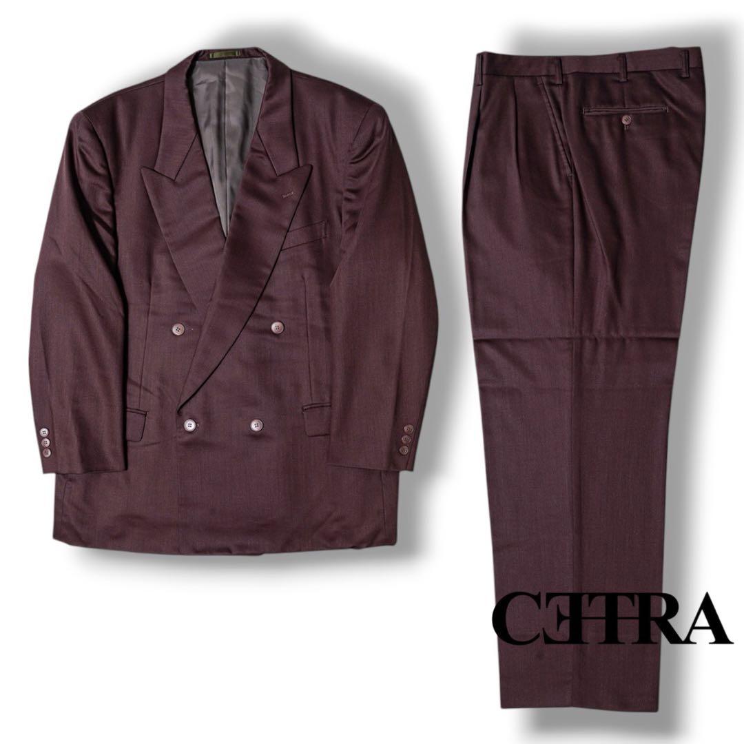 ヴィンテージ バーガンディ カラー ダブル ウール セットアップ スーツ 赤