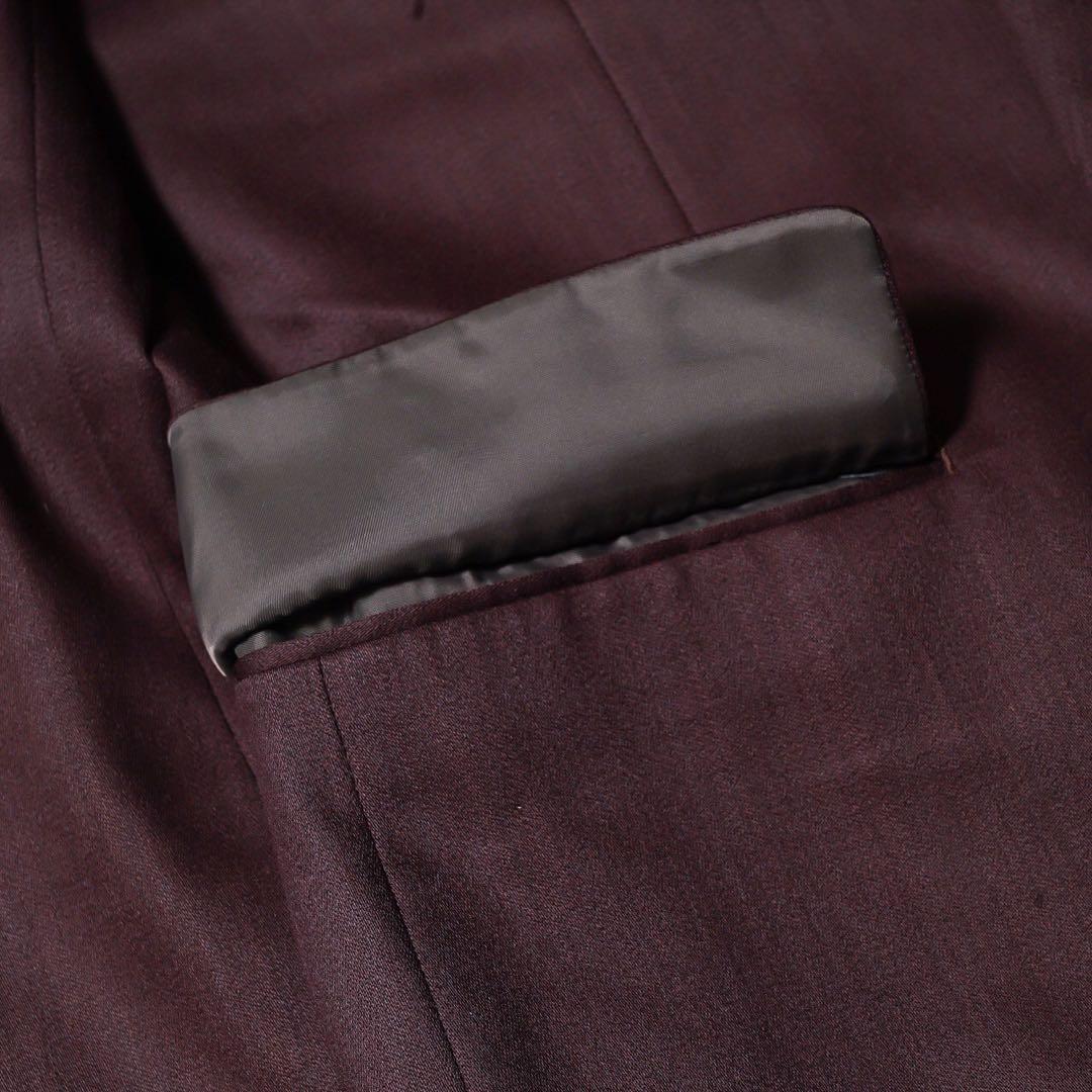 ヴィンテージ バーガンディ カラー ダブル ウール セットアップ スーツ 赤