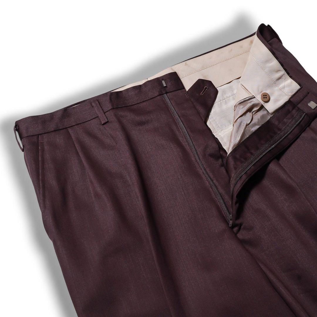 ヴィンテージ バーガンディ カラー ダブル ウール セットアップ スーツ 赤