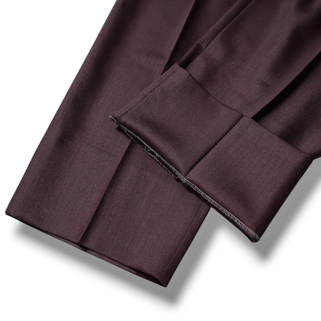 ヴィンテージ バーガンディ カラー ダブル ウール セットアップ スーツ 赤