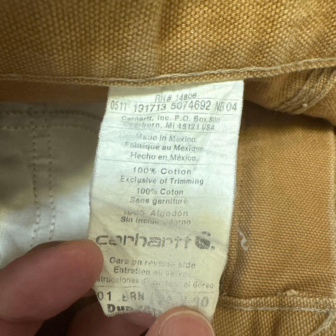 【USA製・W30】名作 カーハート B01 ダブルニー ダックパンツ ベージュ