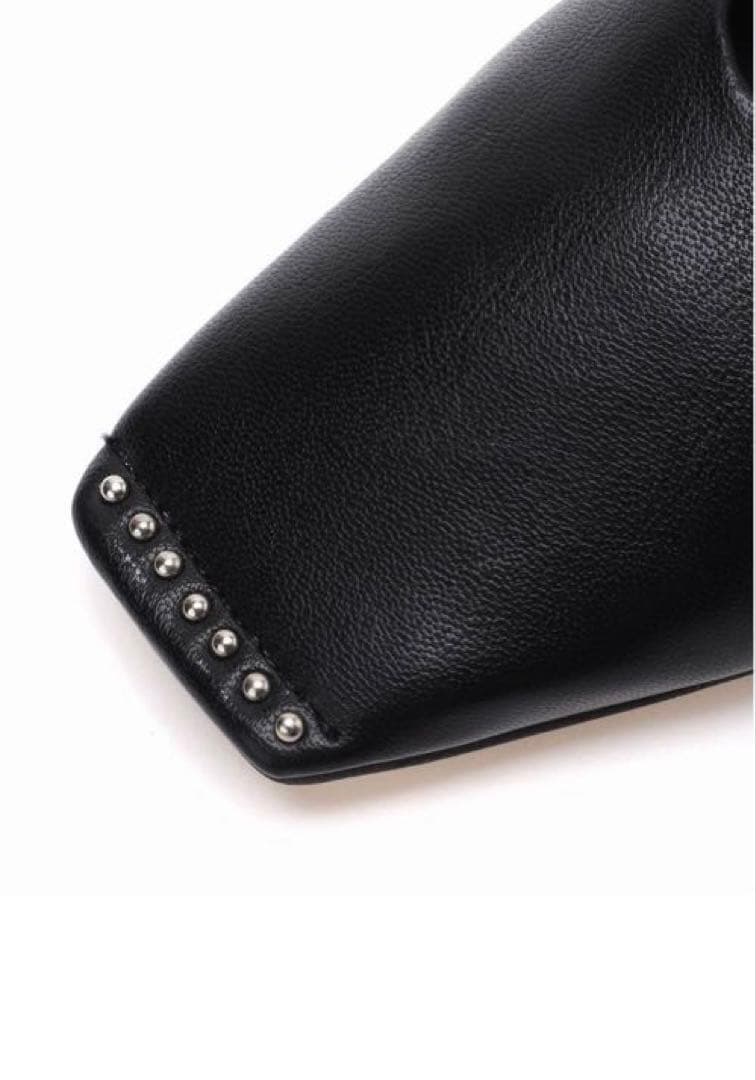 スタッズ付きブラックフラットシューズ letalon 試着のみ