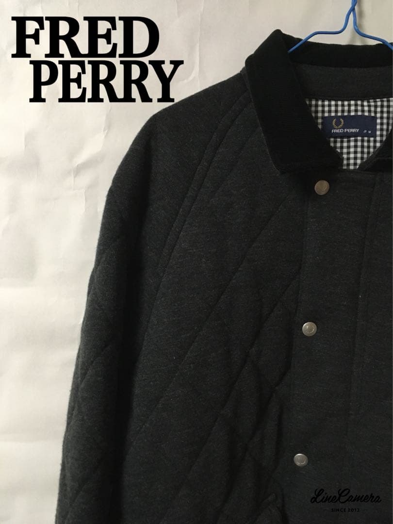 FRED PERRY フレッドペリー　肉厚Pコート　ワンポイント刺繍　グレー