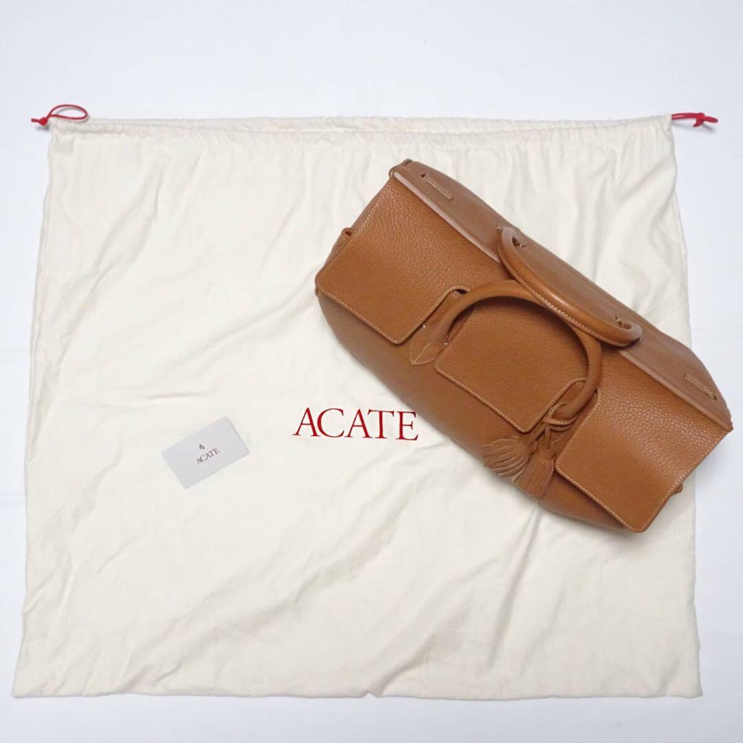 ACATE OSTRO-S シュリンクレザー フラップ ボストンバッグ20.3万