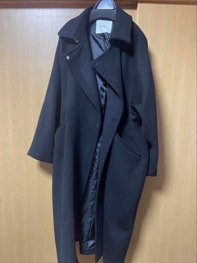 SHIPS any バルマカーン コート 25AW ブラック　リバーコート