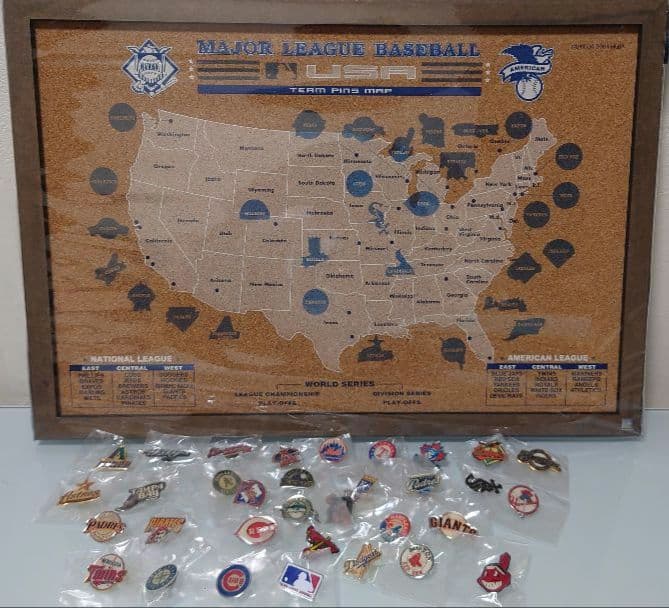 USA メジャーリーグベースボール 【TEAM PINS MAP】