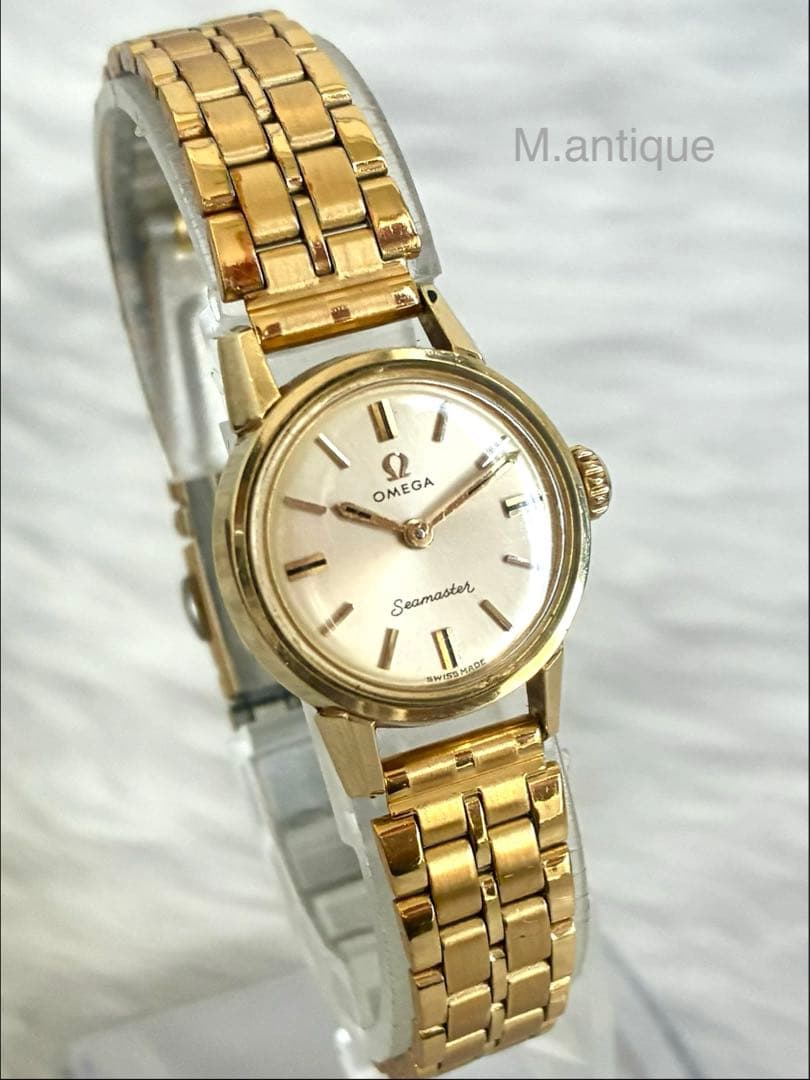 【OH済】OMEGA オメガ シーマスター 手巻き ゴールドアンティーク腕時計