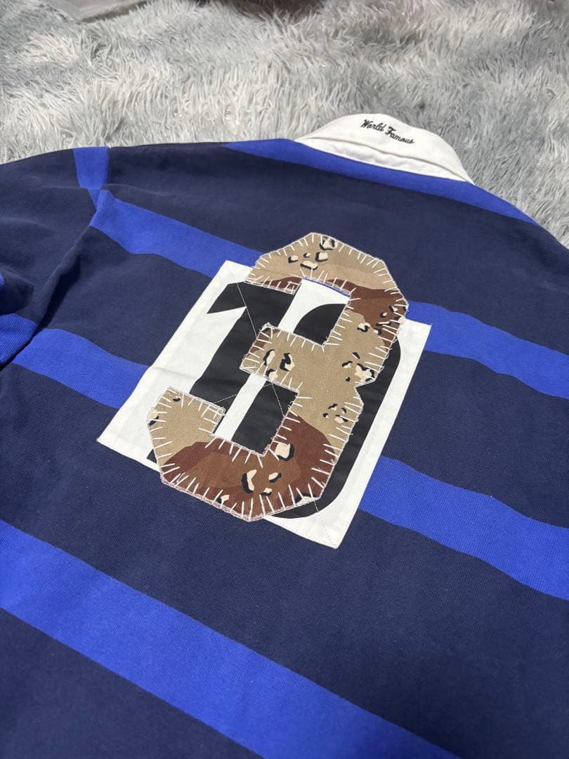 ウェア Supreme stripe rugby NAVY