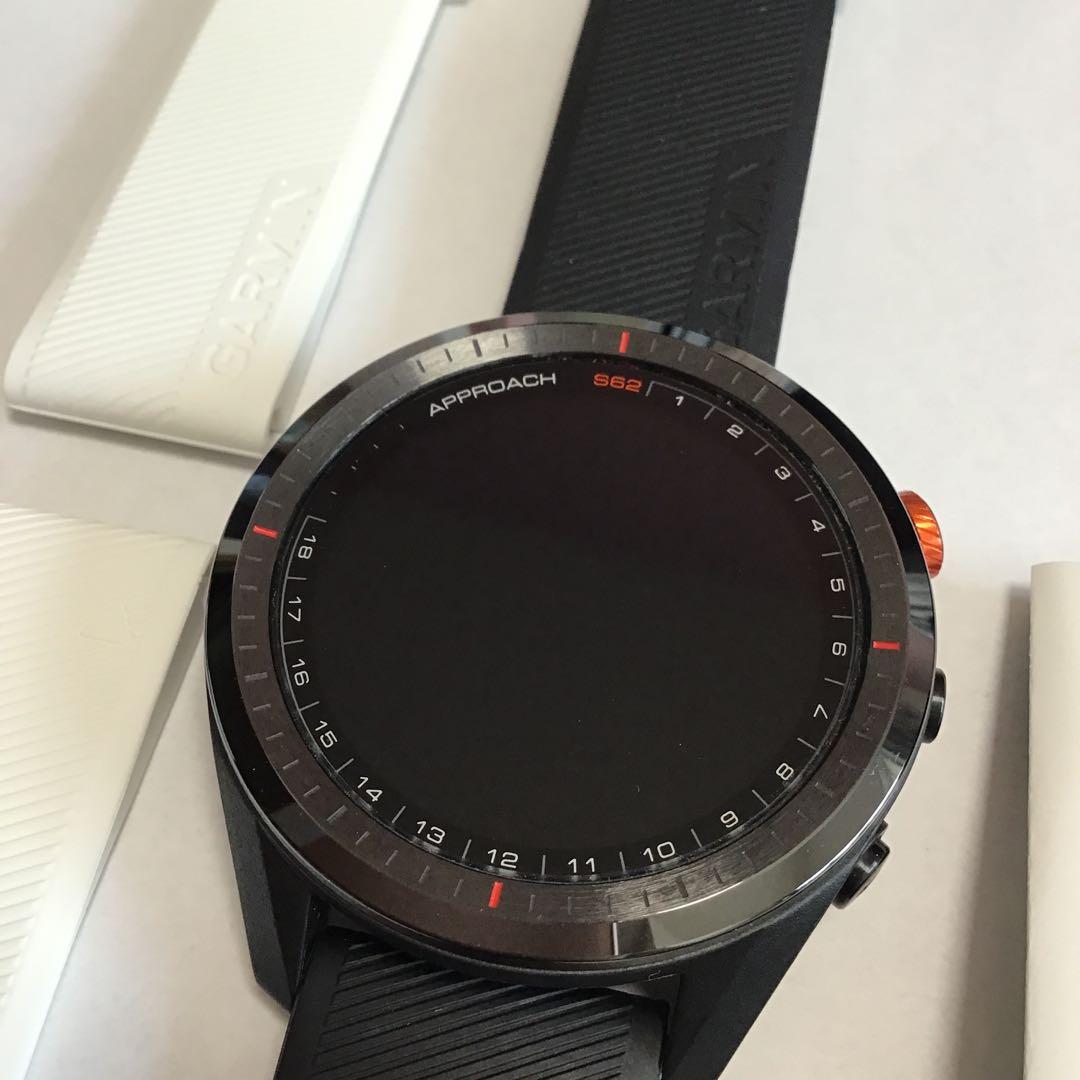 ★美品★Garmin Approach S62 GPSゴルフウォッチ白ベルト付き