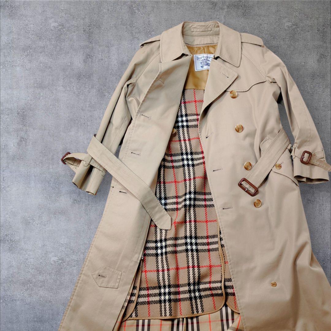 【良品 】バーバリーズ トレンチコート 白タグ ベルト ライナー ノバチェック