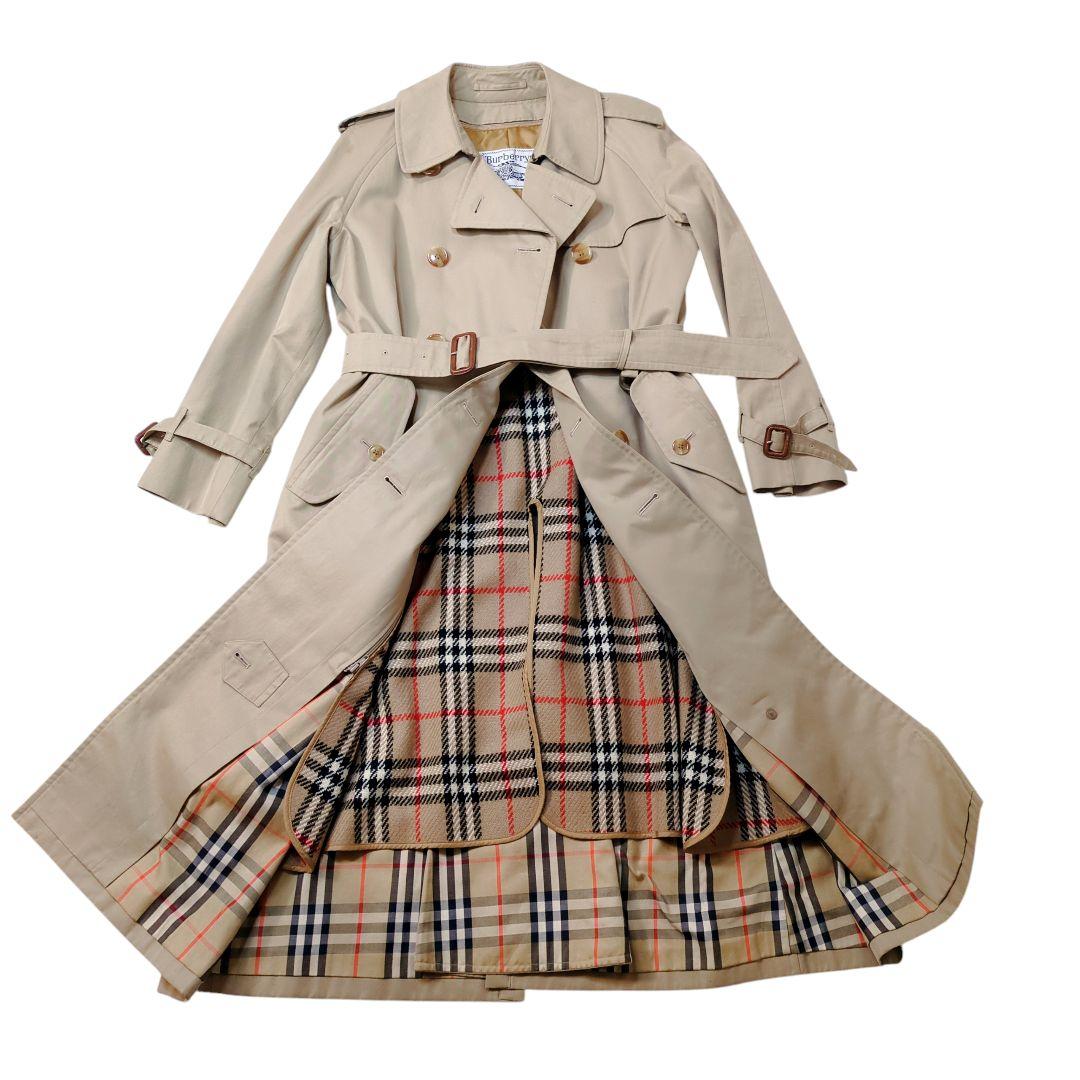 【良品 】バーバリーズ トレンチコート 白タグ ベルト ライナー ノバチェック