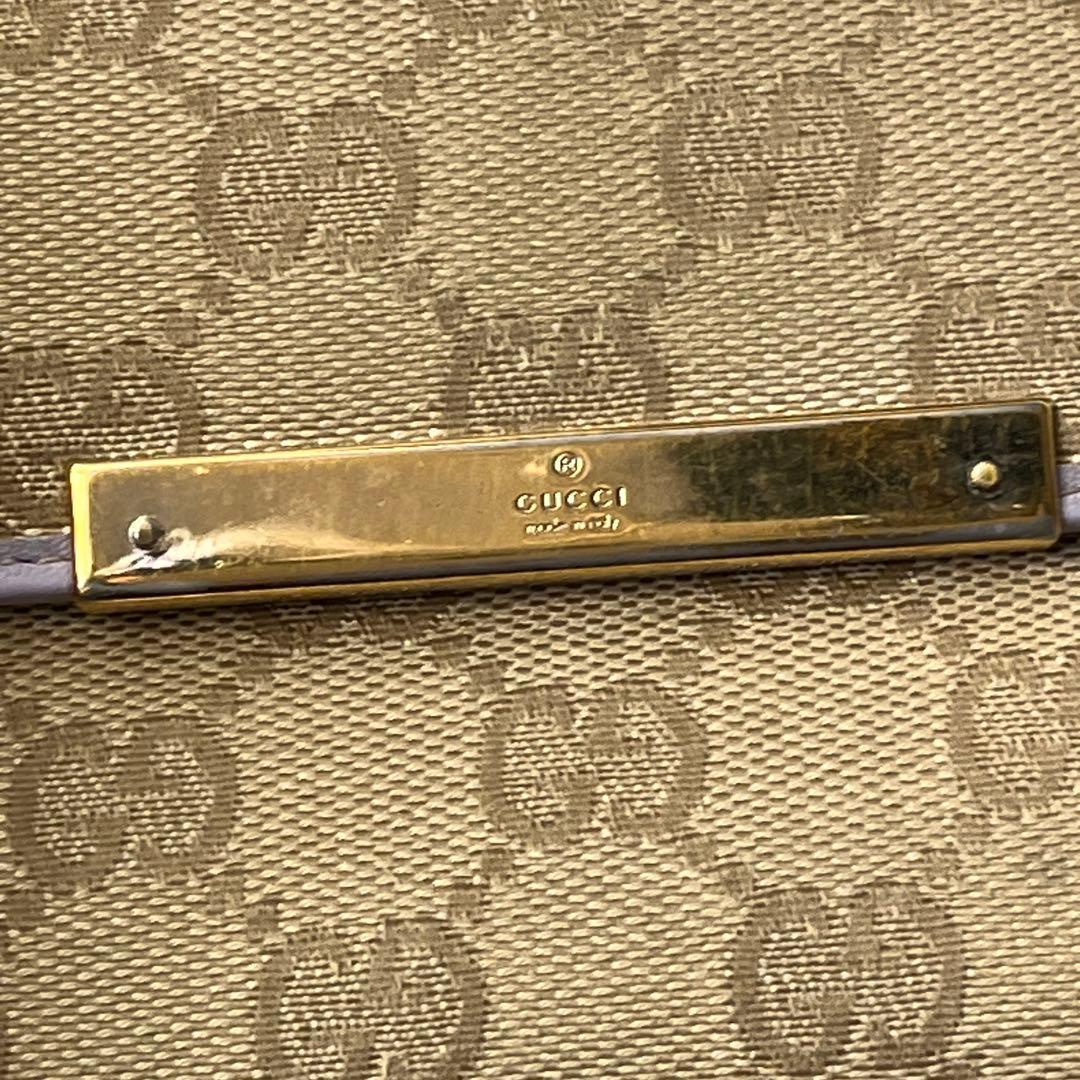 GUCCI✨GGキャンバス ライトパープル　長財布　ロゴプレート　Wホック