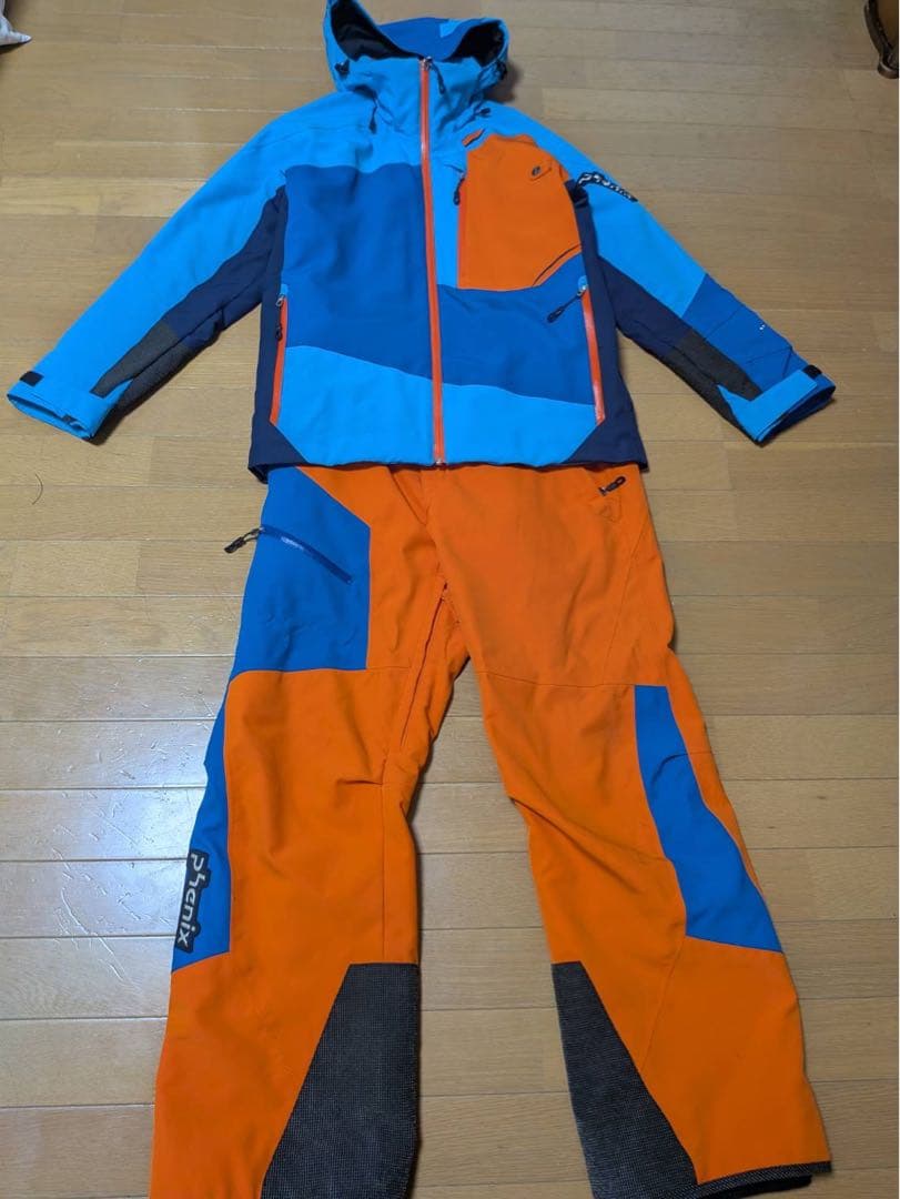 fenixスキーウェア上下　青/オレンジ 上:Sサイズ　下:Mサイズ