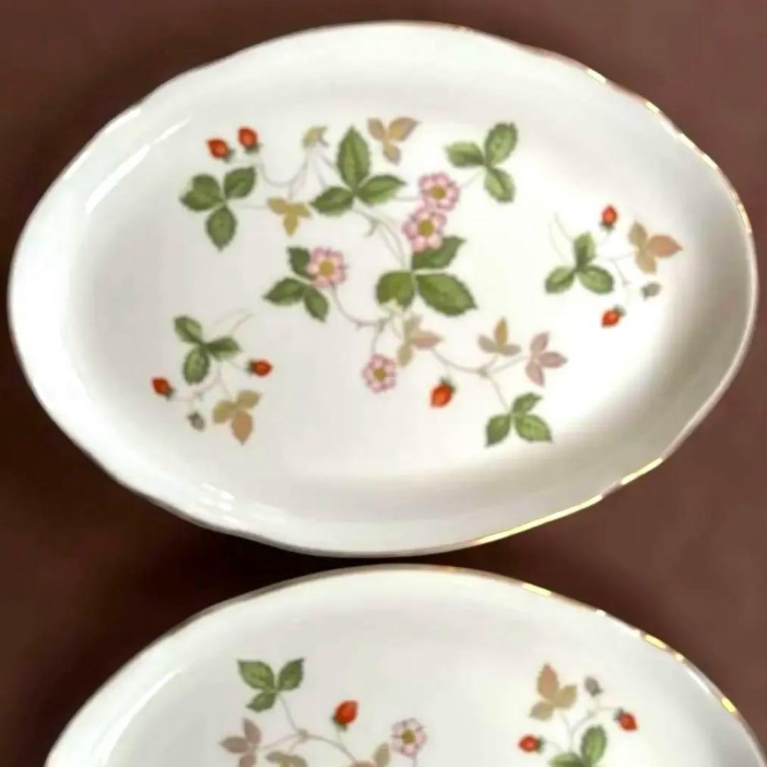 【未使用】黒壺  オーバル皿 ワイルドストロベリー　23.5cm