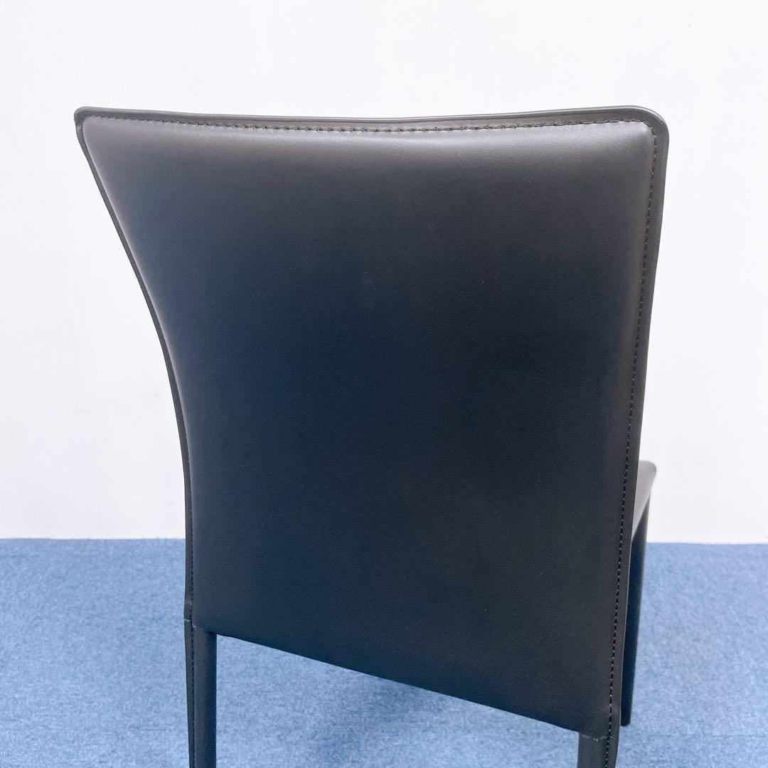 【未使用送料込】あずま工芸 レザーダイニングチェア 黒 2脚セット③