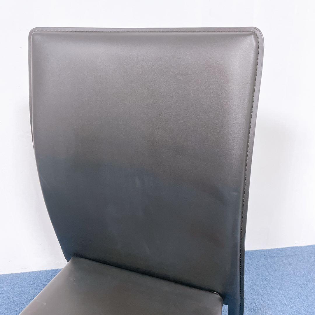 【未使用送料込】あずま工芸 レザーダイニングチェア 黒 2脚セット③