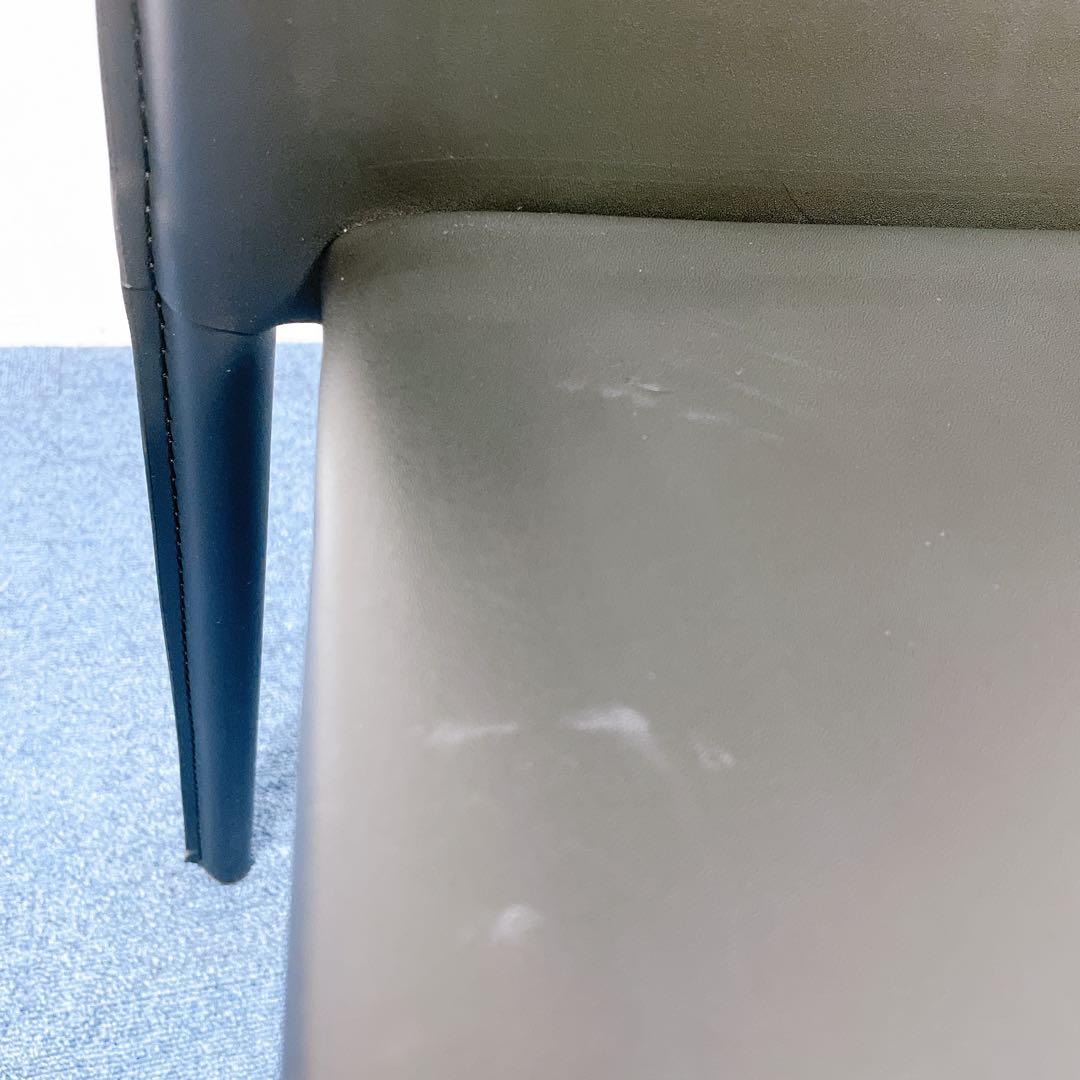 【未使用送料込】あずま工芸 レザーダイニングチェア 黒 2脚セット③