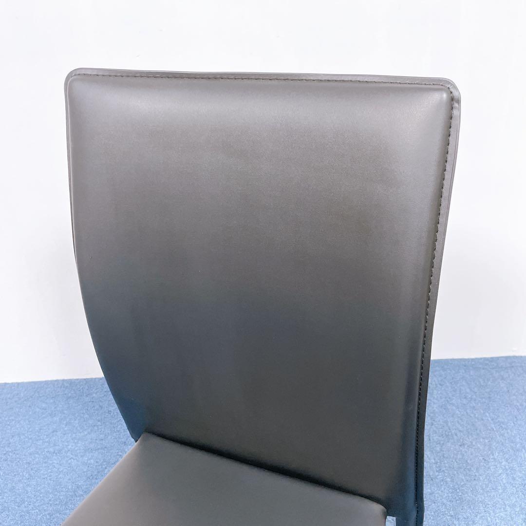 【未使用送料込】あずま工芸 レザーダイニングチェア 黒 2脚セット③