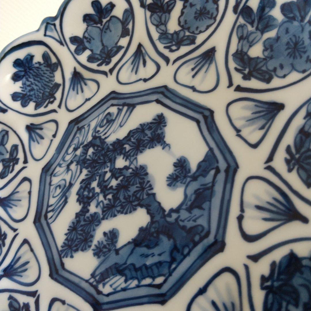 源右衛門窯⭐️染付輪花 銘々皿 三枚組