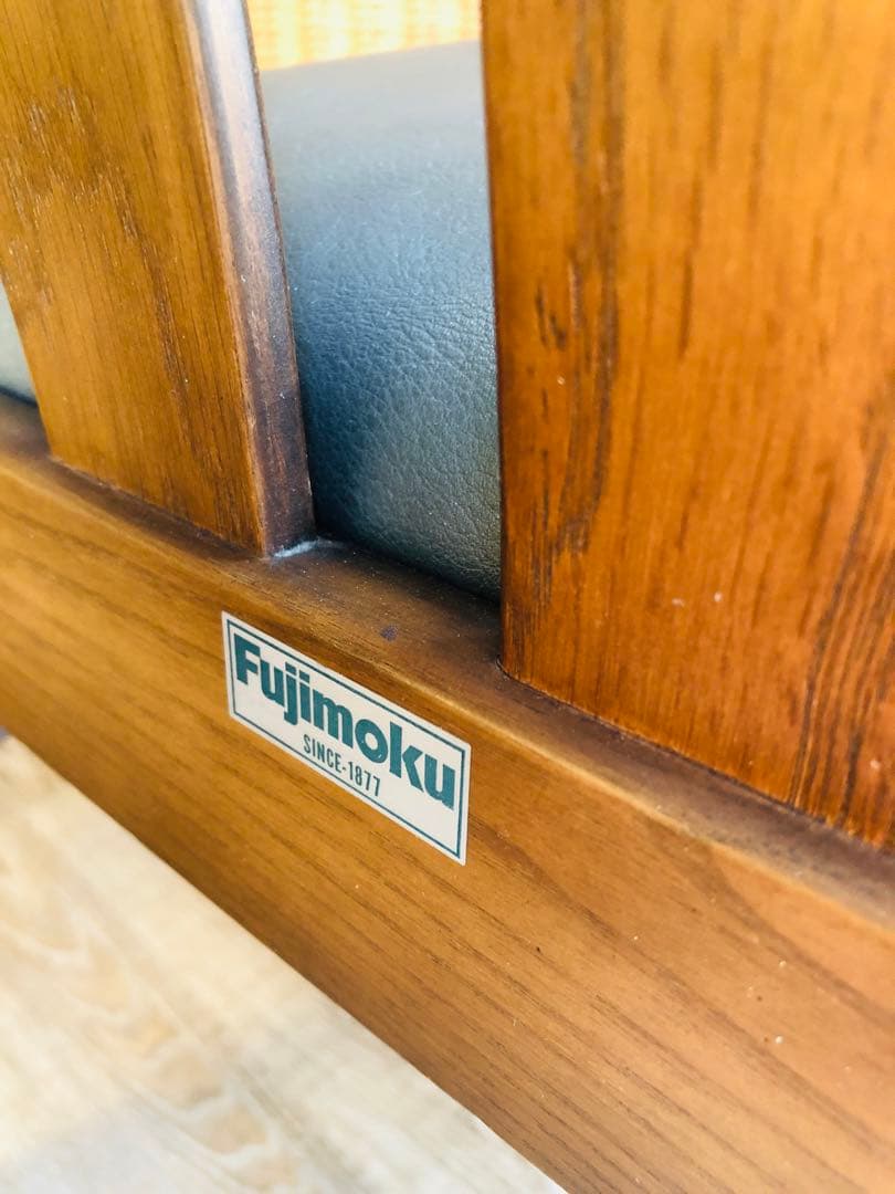 Fujimoku家具ダークブラウン 木製アームチェア 2脚セット ①