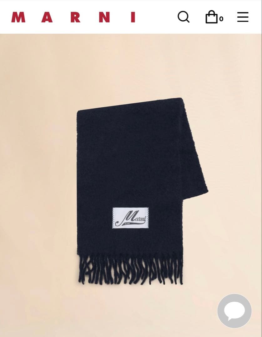 Marni アルパカスカーフ マフラー ネイビー