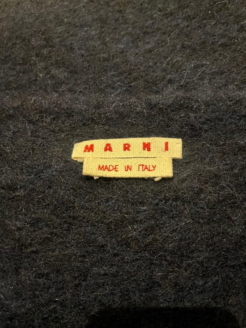 Marni アルパカスカーフ マフラー ネイビー
