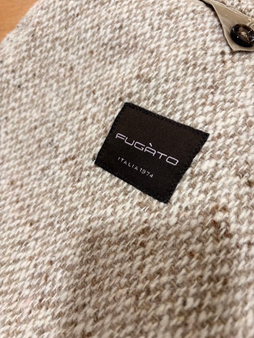 未使用に近いFUGATO ウールツイード　ダブルブレスト　チェスターコート　54