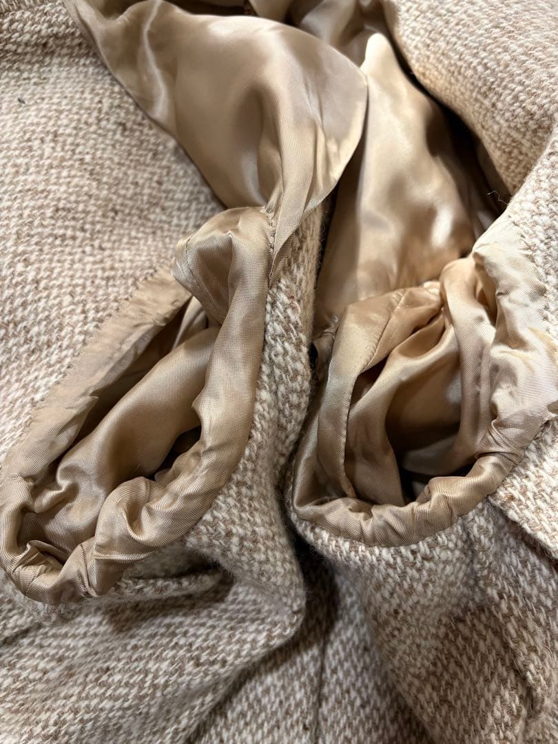 未使用に近いFUGATO ウールツイード　ダブルブレスト　チェスターコート　54