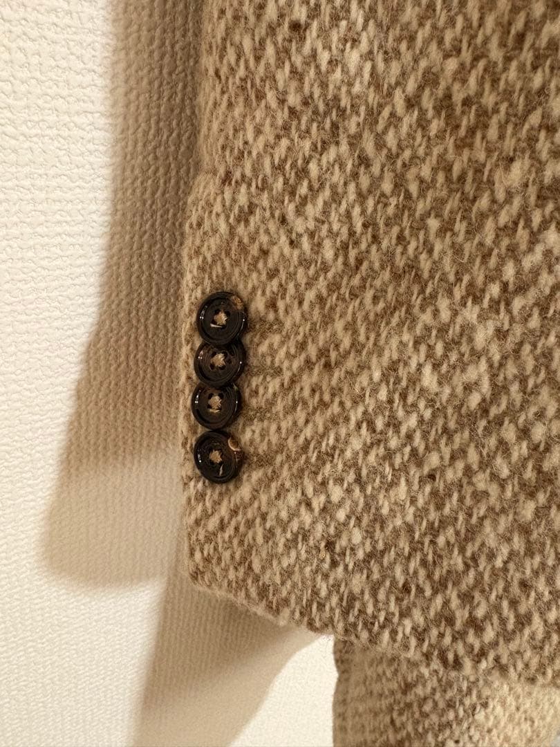 未使用に近いFUGATO ウールツイード　ダブルブレスト　チェスターコート　54