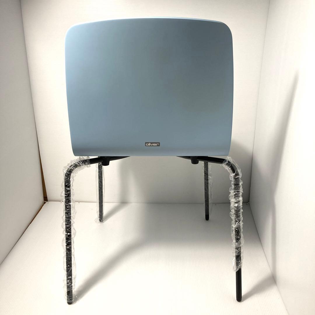 廃盤品❗️新品　OLIVER スタッキングチェア　ライトブルー　水色　木製
